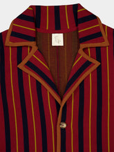 Paula Aurora Red Dahlia Knitted Striped Blazer