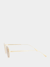Cutler and Gross 18K Gold Octagonal Aviator Sunglasses