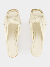 Jimmy Choo Latte Nappa Leather Avenue Wedge Mules