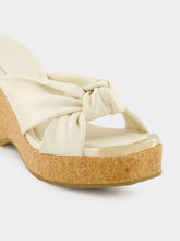 Jimmy Choo Latte Nappa Leather Avenue Wedge Mules