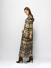 Paula Gray Wonderland Printed Silk Twill A-Line Dress