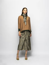 Paula Diane Timberwolf Silk V-Neck Long-Sleeve