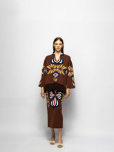 Paula Jade Potting Soil Jacquard Sweater with Fringes