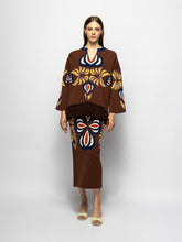 Paula Spar Potting Soil Jacquard Pencil Skirt