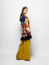 Paula Francis Golden Palm Velvet Plissé Pants