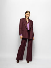 Paula Dominique Purple Wide-Leg Tailored Pants