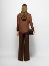 Paula Dominique Potting Soil Wide-Leg Tailored Pants