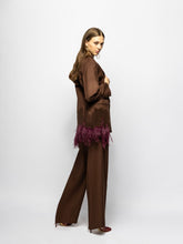 Paula Marys Potting Soil Embroidered Blazer with Feathers