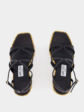 Jimmy Choo Black Ayla 110 Leather Wedge Sandals