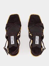 Jimmy Choo Coffee Ayla 85 Suede Wedge Sandals