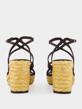 Jimmy Choo Coffee Ayla 85 Suede Wedge Sandals