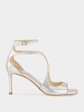 Jimmy Choo Champagne Azia 75 Glitter Leather Sandals