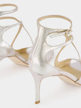 Jimmy Choo Champagne Azia 75 Glitter Leather Sandals