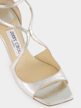 Jimmy Choo Champagne Azia 75 Glitter Leather Sandals
