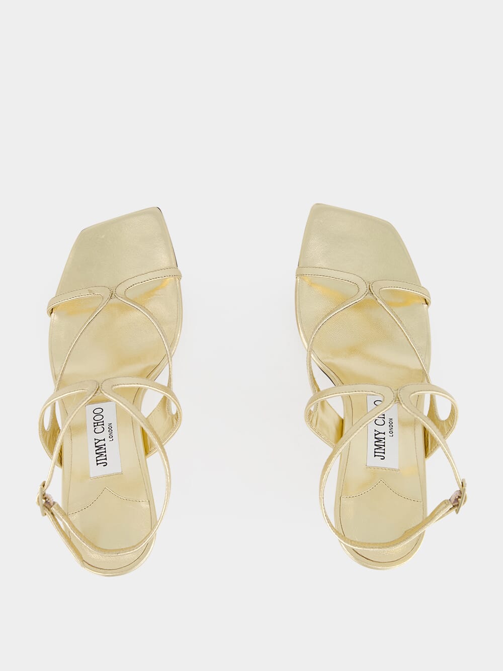 Gold Azie Metallic Nappa Leather Sandals