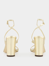 Jimmy Choo Gold Azie Metallic Nappa Leather Sandals