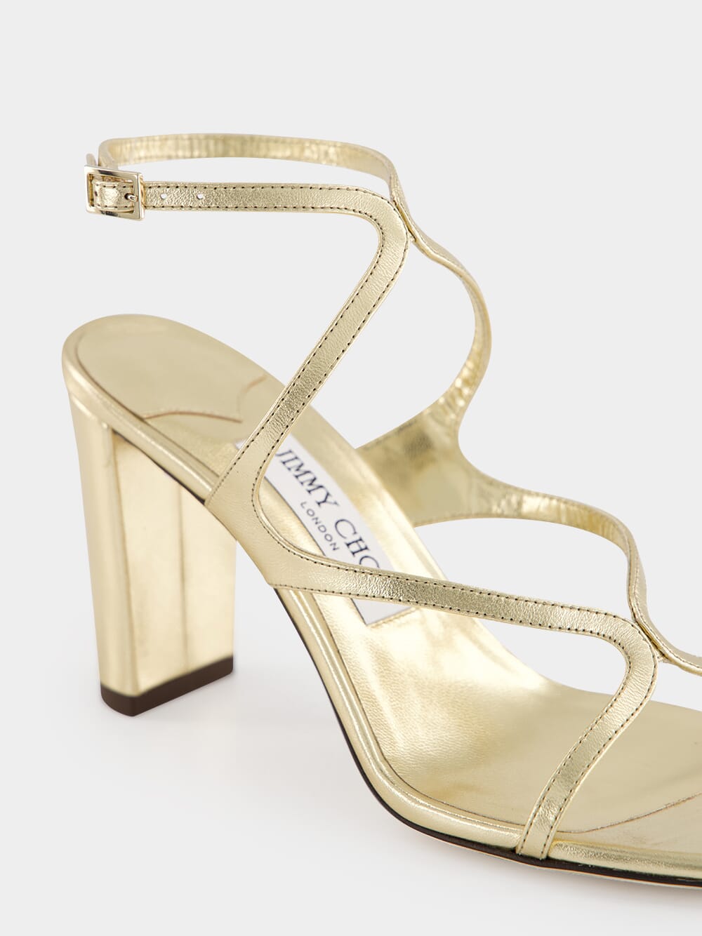 Gold Azie Metallic Nappa Leather Sandals