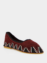 Kashura Burgundy Hand-Crocheted Lace Ballerinas