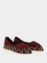 Kashura Burgundy Hand-Crocheted Lace Ballerinas