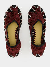 Kashura Burgundy Hand-Crocheted Lace Ballerinas