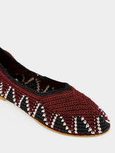 Kashura Burgundy Hand-Crocheted Lace Ballerinas