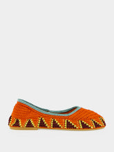 Kashura Orange Hand-Crocheted Lace Ballerinas