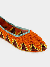 Kashura Orange Hand-Crocheted Lace Ballerinas