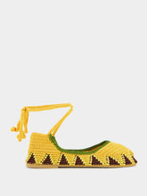 Kashura Crochet Flat Ballerinas Kiwi and Yellow