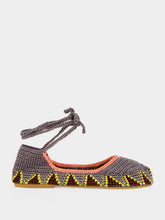 Kashura Grey High Hand-Crocheted Lace Ballerinas