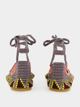 Kashura Grey High Hand-Crocheted Lace Ballerinas