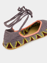 Kashura Grey High Hand-Crocheted Lace Ballerinas