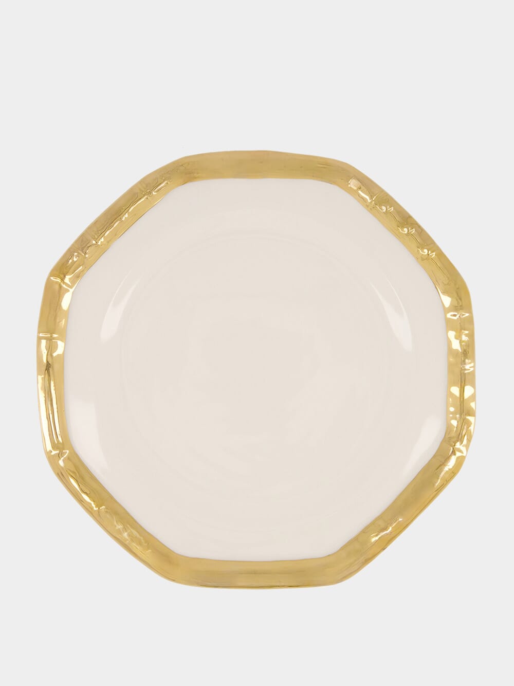 Bamboo Dinner Plate with gold trim