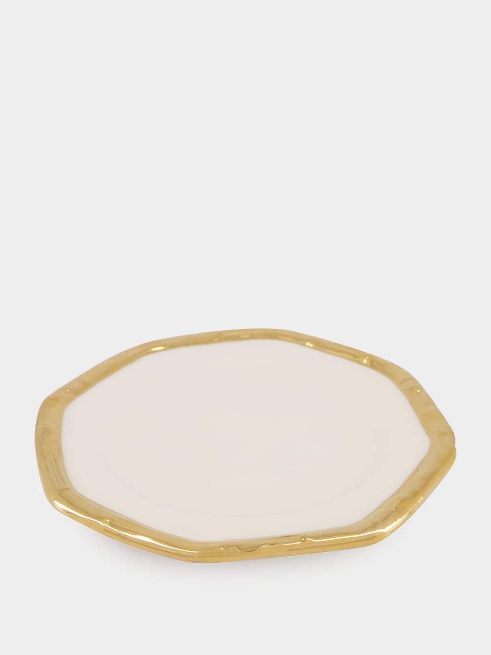 Bamboo Dinner Plate with gold trim