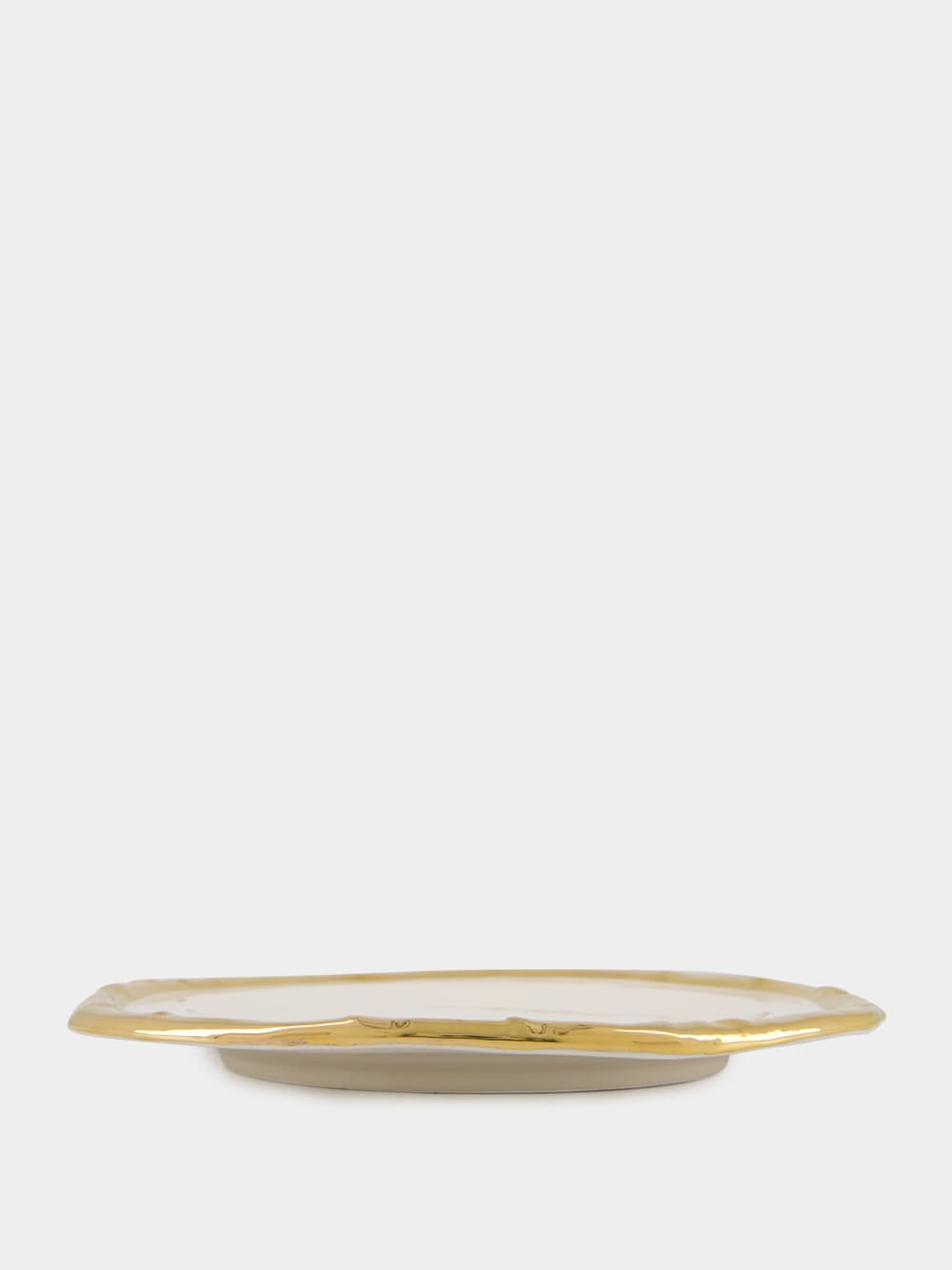 Bamboo Dinner Plate with gold trim