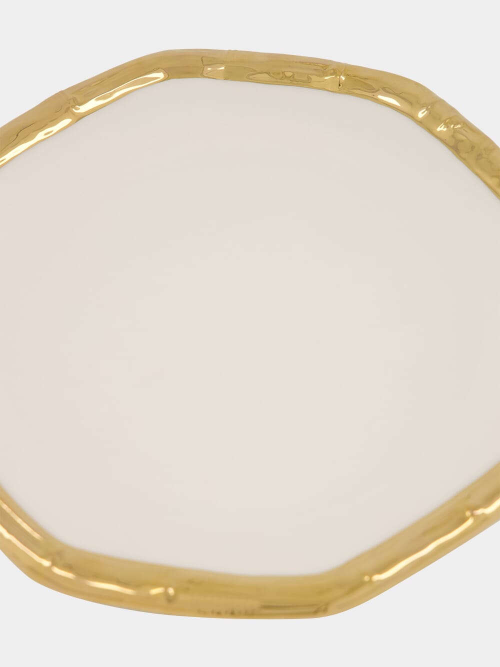 Bamboo Dinner Plate with gold trim