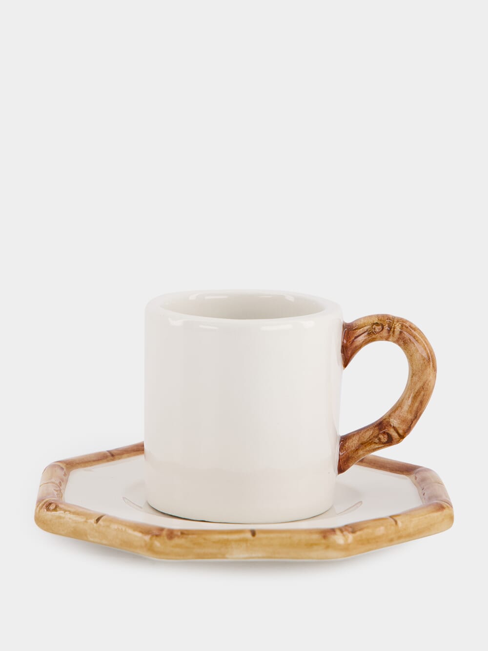 White Bamboo Ceramic Coffee Cup