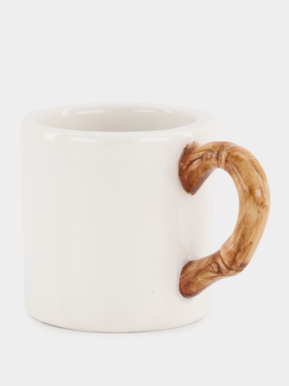 White Bamboo Ceramic Coffee Cup