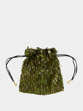 La DoubleJ Green Embroidered Pochette Dustbag