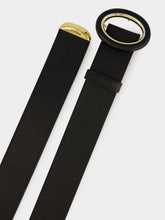Givenchy Black Shiny Leather Belt with Golden Jewelry