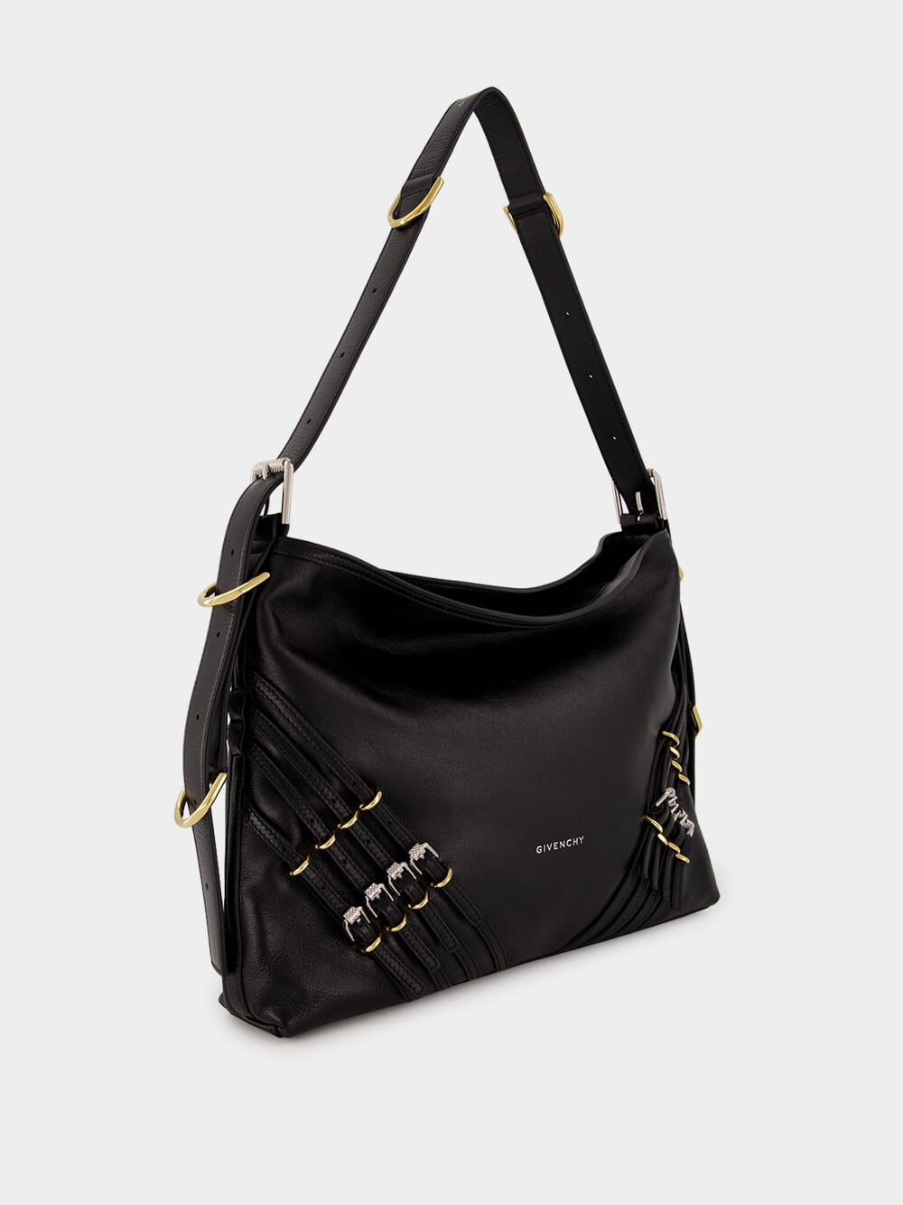 Black Medium Voyou Bag with Buckles