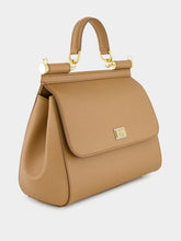 Dolce & Gabbana Brown Large Dauphine Leather Sicily Bag