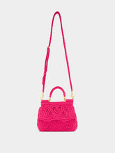 Dolce & Gabbana Fuxia Lace Cotton Top Handle Bag