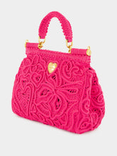 Dolce & Gabbana Fuxia Lace Cotton Top Handle Bag