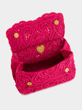 Dolce & Gabbana Fuxia Lace Cotton Top Handle Bag