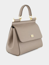 Dolce & Gabbana Taupe Small Dauphine Leather Sicily Bag
