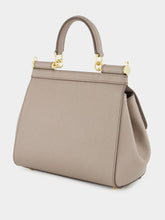 Dolce & Gabbana Taupe Small Dauphine Leather Sicily Bag