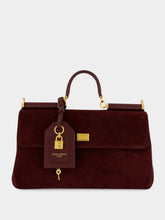 Dolce & Gabbana Burgundy Medium My Sicily Suede Handbag
