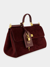 Dolce & Gabbana Burgundy Medium My Sicily Suede Handbag