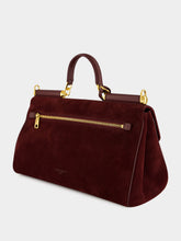 Dolce & Gabbana Burgundy Medium My Sicily Suede Handbag