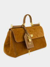 Dolce & Gabbana Camel Medium My Sicily Suede Handbag